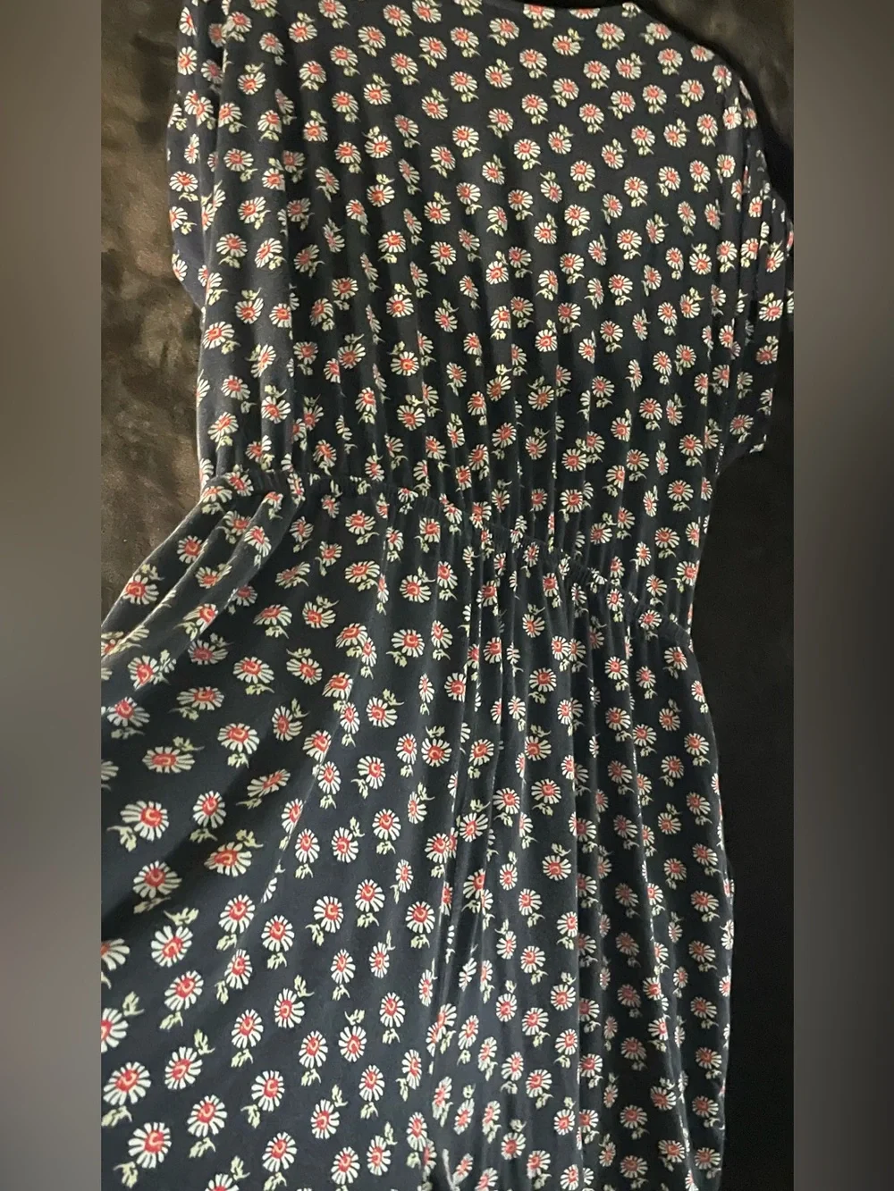 Lane Bryant Navy Romper with Pink/Orange Floral Print Size-14-16